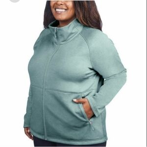 Kirkland Signature Women's Mint Green Zip-Front Stand Collar Jacket